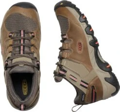 'Keen Outdoor' Women's Steens WP Leather Low Hiker - Timberwolf / Coral -Outfit Shop 1022336 PLD large 1024x1024@2x