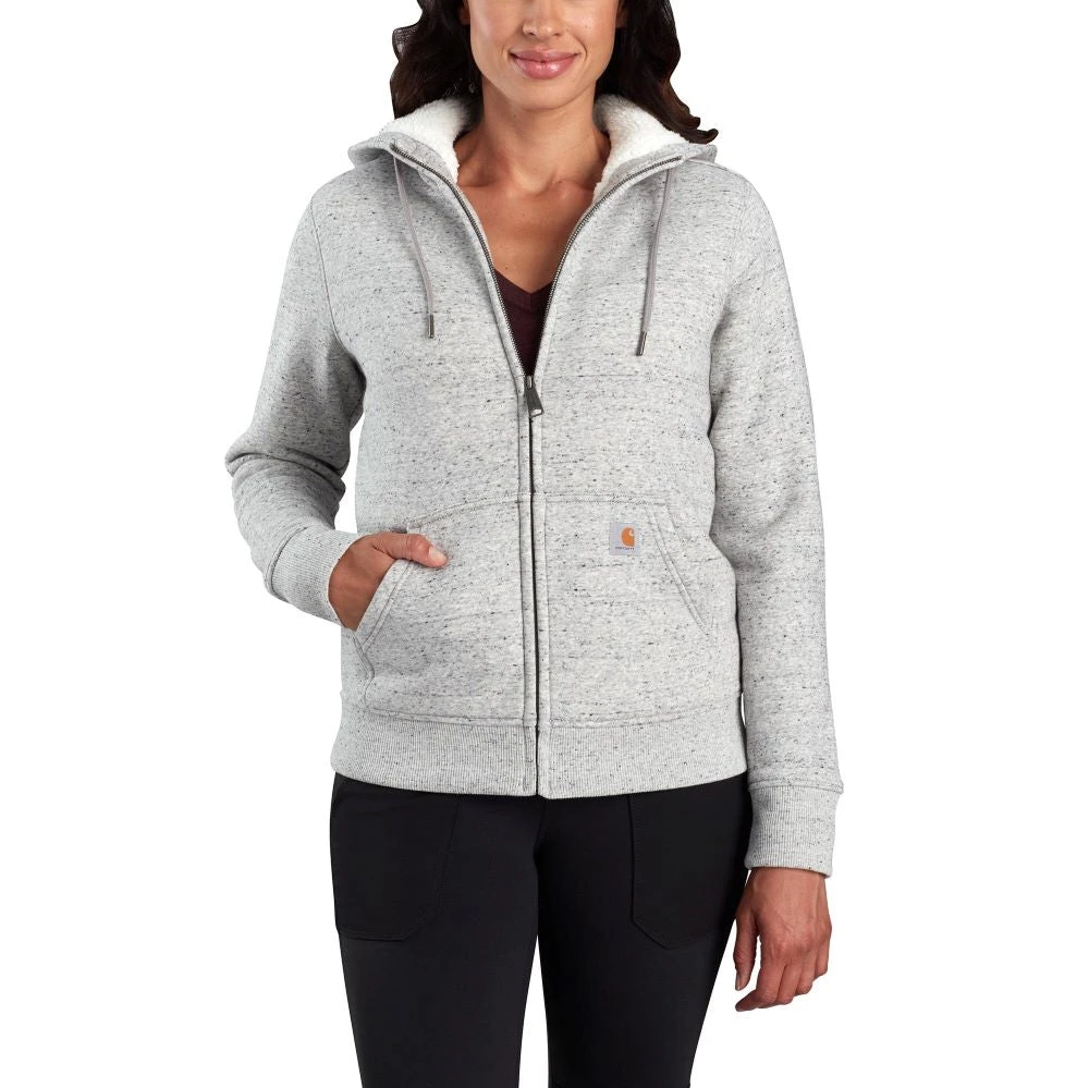 'Carhartt' Women's Clarksburg Sherpa-lined Full Zip Hoodie - Asphalt Heather 3 'Carhartt' Women's Clarksburg Sherpa-lined Full Zip Hoodie - Asphalt Heather