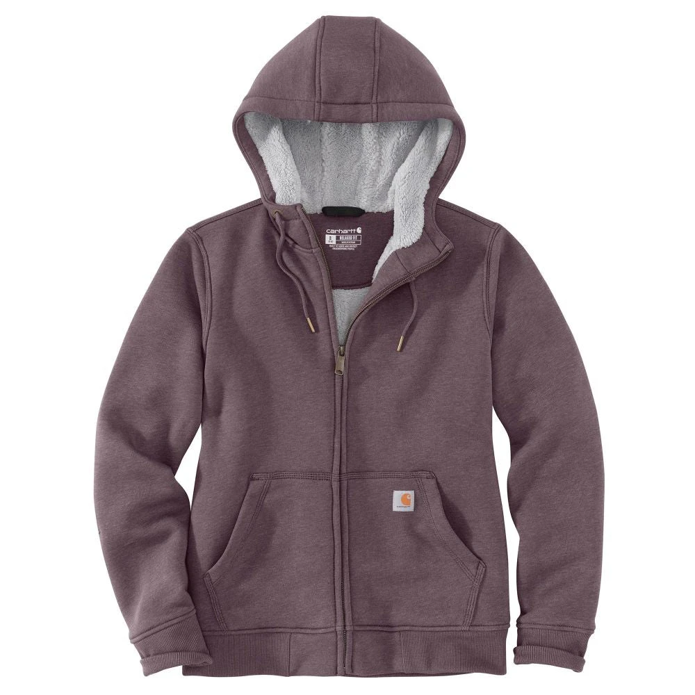 'Carhartt' Women's Clarksburg Sherpa-lined Full Zip Hoodie - Blackberry Heather 4 'Carhartt' Women's Clarksburg Sherpa-lined Full Zip Hoodie - Blackberry Heather - Image 2