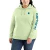 'Carhartt' Women's Clarksburg Logo Sleeve Graphic Hoodie - Hint Of Lime -Outfit Shop 102791 GB4 WS23P b 1024x1024@2x
