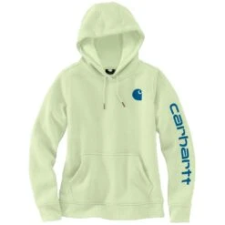 'Carhartt' Women's Clarksburg Logo Sleeve Graphic Hoodie - Hint Of Lime -Outfit Shop 102791 GB4 WS23 e V2 1024x1024@2x