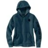 'Carhartt' Women's Clarksburg Logo Sleeve Graphic Hoodie - Night Blue Heather -Outfit Shop 102791 H70 WF22 e 1024x1024@2x