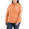 'Carhartt' Women's Clarksburg Logo Sleeve Graphic Hoodie - Dusty Orange Heather 1 'Carhartt' Women's Clarksburg Logo Sleeve Graphic Hoodie - Dusty Orange Heather -Outfit Shop 102791 Q30 WS22P b 1024x1024@2x