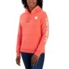 'Carhartt' Women's Clarksburg Logo Sleeve Graphic Hoodie - Electric Coral -Outfit Shop 102791 Q48 WF22 b 1024x1024@2x