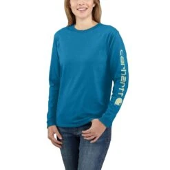 'Carhartt' Women's Workwear Logo Sleeve T-Shirt - Marine Blue 6 'Carhartt' Women's Workwear Logo Sleeve T-Shirt - Marine Blue -Outfit Shop 103401 H71 WF22 b 1024x1024@2x