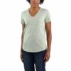 'Carhartt' Women's Relaxed Midweight V-Neck T-Shirt - Tinted Sage Heather -Outfit Shop 104406G28 1024x1024@2x