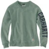 'Carhartt' Women's Midweight Logo Sleeve Crewneck Sweatshirt - Jade Heather -Outfit Shop 104410 GA0 WF22 e 1024x1024@2x