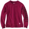 'Carhartt' Women's Midweight Logo Sleeve Crewneck Sweatshirt - Beet Red Heather -Outfit Shop 104410 R60 WF22 e 1024x1024@2x