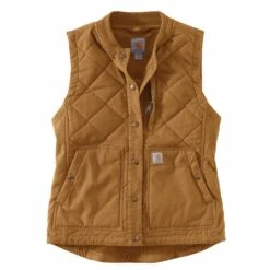 'Carhartt' Women's Rugged Flex Canvas Insulated Rib Collar Vest - Carhartt Brown -Outfit Shop 104423 BRN WF20 1024x1024@2x