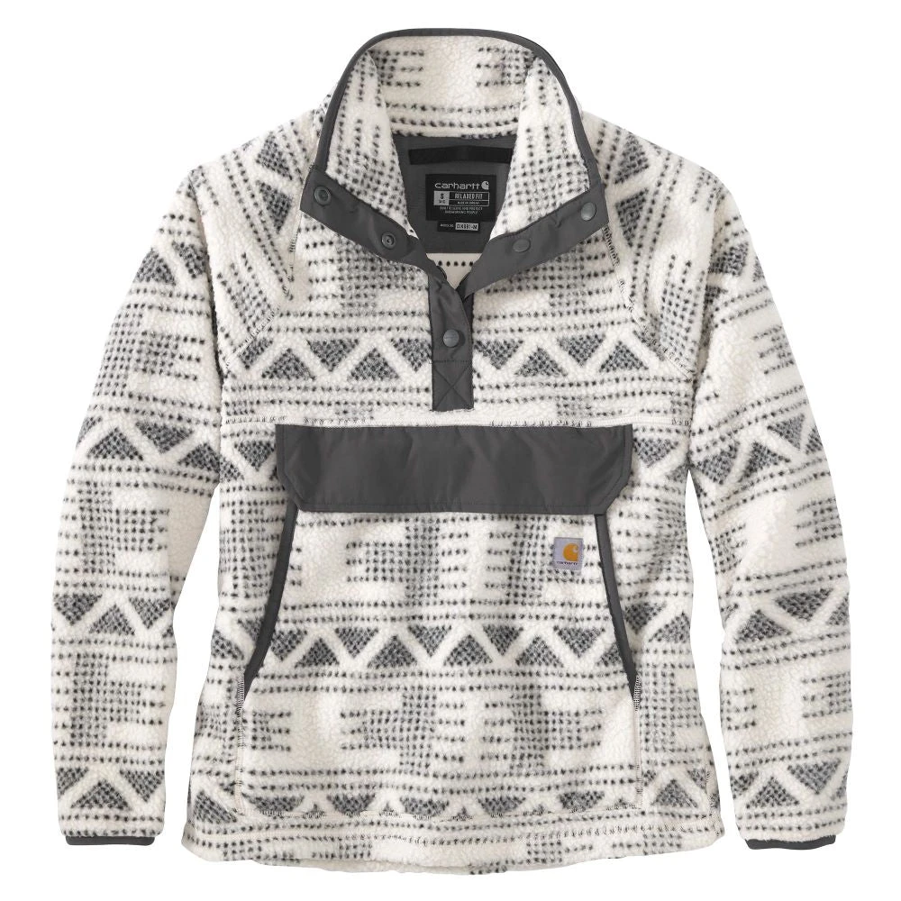 'Carhartt' Women's Fleece 1/4 Relaxed Fit Fleece Jacket - Malt Aztec 3 'Carhartt' Women's Fleece 1/4 Relaxed Fit Fleece Jacket - Malt Aztec