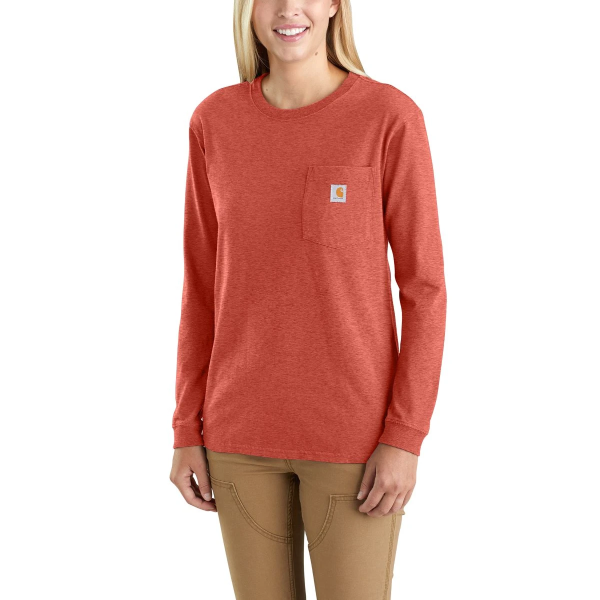 'Carhartt' Women's Heavyweight "Women At Work" Pocket T-Shirt - Earthen Clay Heather 4 'Carhartt' Women's Heavyweight "Women At Work" Pocket T-Shirt - Earthen Clay Heather - Image 2