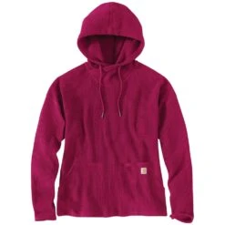 'Carhartt' Women's Heavyweight Thermal Hoodie - Beet Red Heather