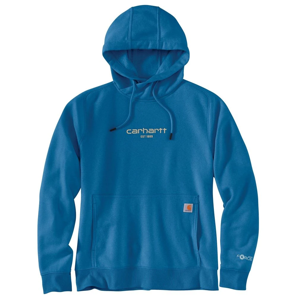 'Carhartt' Women's Force® Lightweight Graphic Hoodie - Marine Blue Heather 4 'Carhartt' Women's Force® Lightweight Graphic Hoodie - Marine Blue Heather - Image 2