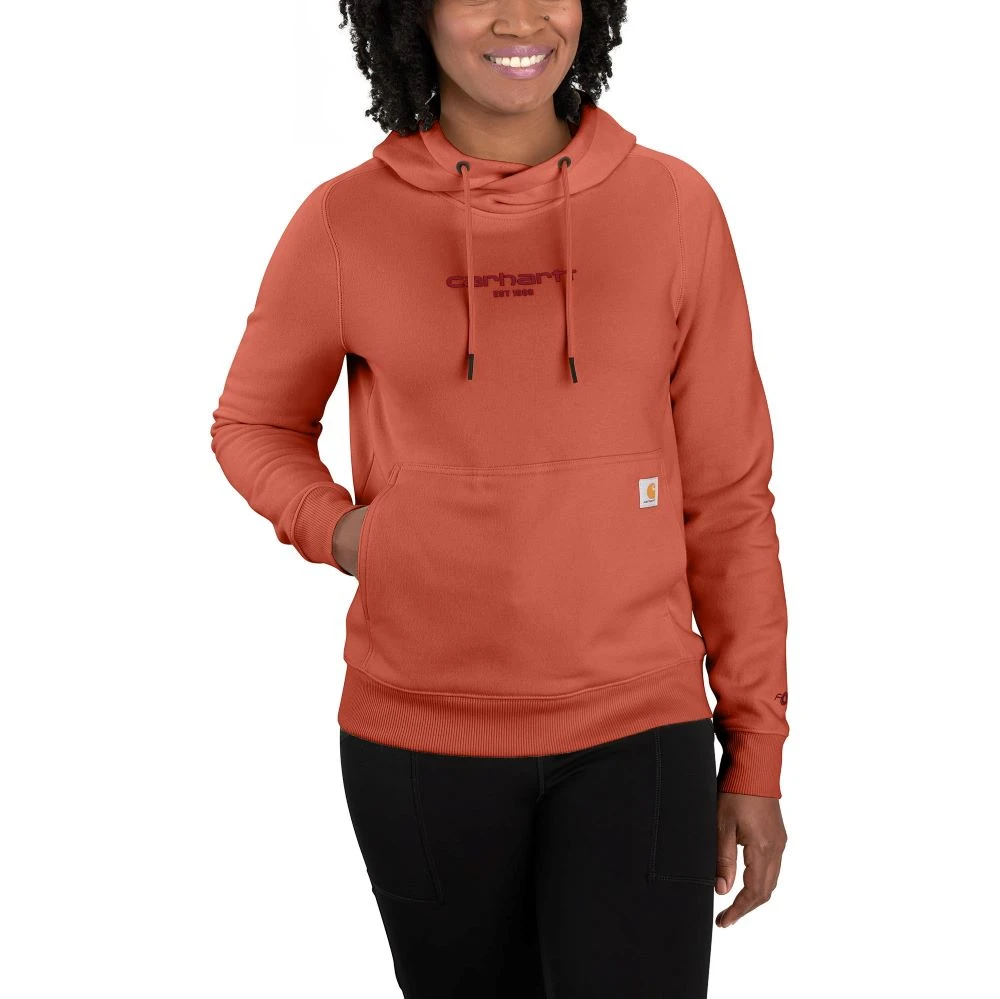 'Carhartt' Women's Force® Lightweight Graphic Hoodie - Desert Orange Heather 3 'Carhartt' Women's Force® Lightweight Graphic Hoodie - Desert Orange Heather