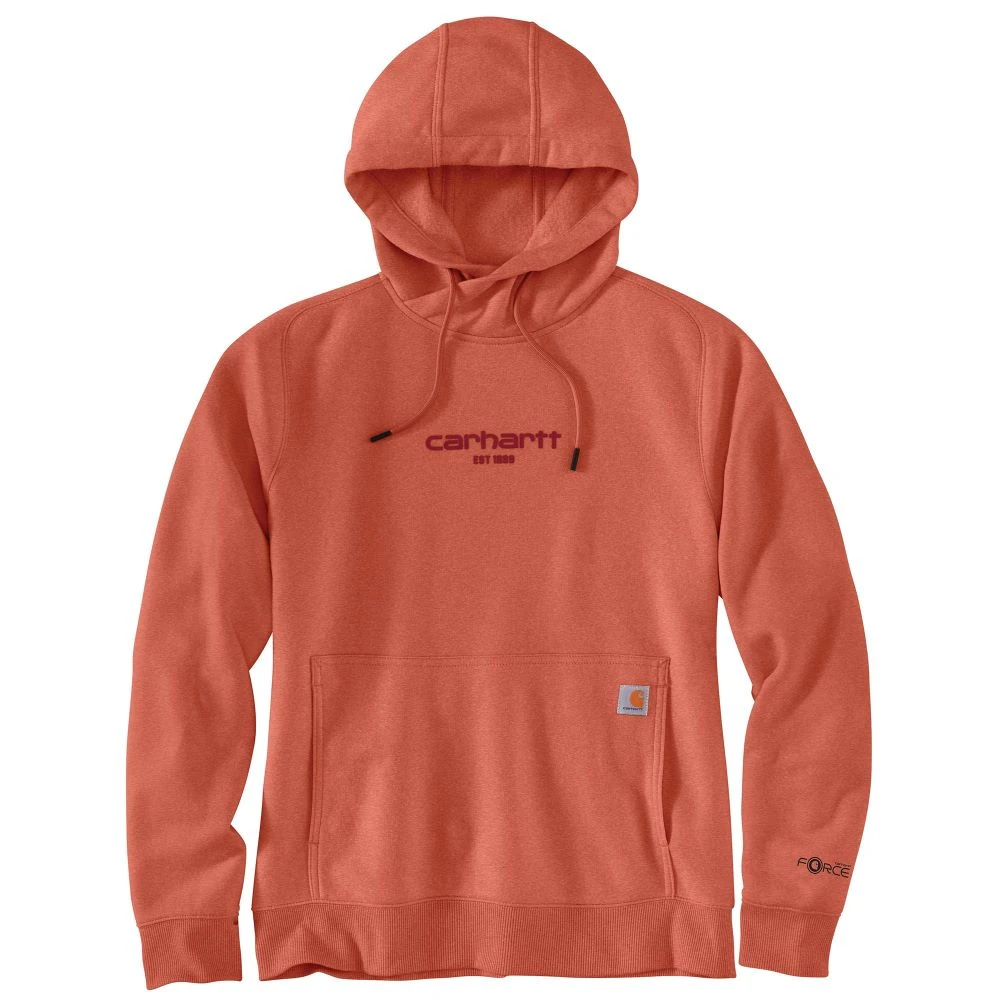 'Carhartt' Women's Force® Lightweight Graphic Hoodie - Desert Orange Heather 4 'Carhartt' Women's Force® Lightweight Graphic Hoodie - Desert Orange Heather - Image 2