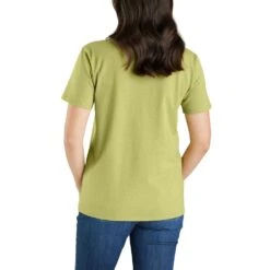 'Carhartt' Women's Heavyweight Floral Logo T-Shirt - Green Olive Heather -Outfit Shop 105736 G89 AVB WS23 b 1024x1024@2x