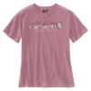 'Carhartt' Women's Heavyweight Floral Logo T-Shirt - Foxglove Heather -Outfit Shop 105736 V48 WS23 e 1024x1024@2x