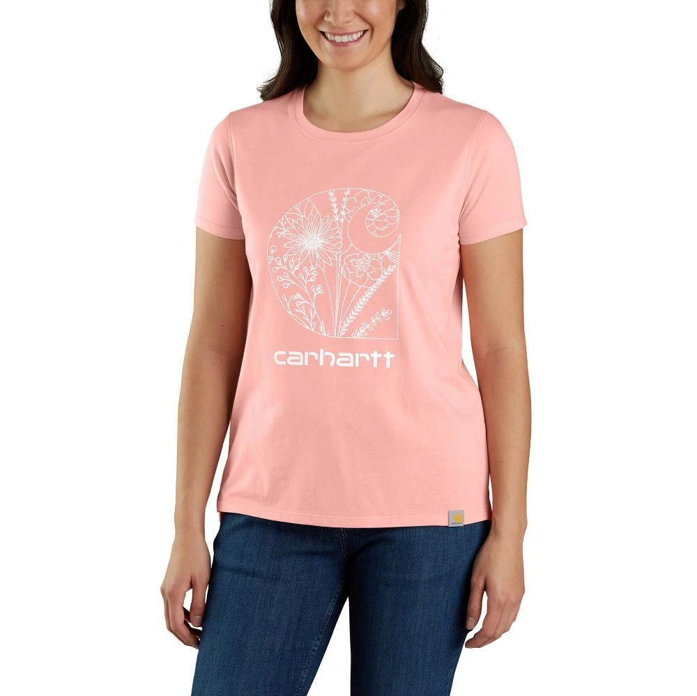 'Carhartt' Women's Lightweight Floral Graphic T-Shirt - Cherry Blossom 3 'Carhartt' Women's Lightweight Floral Graphic T-Shirt - Cherry Blossom