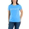 'Carhartt' Women's Lightweight Logo Graphic T-Shirt - Azure Blue -Outfit Shop 105764 HA6 WS23 b 1024x1024@2x