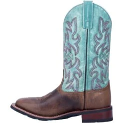 'Laredo' Women's 11" Anita Western Square Toe - Brown / Turquoise -Outfit Shop 5607 3 1024x1024@2x