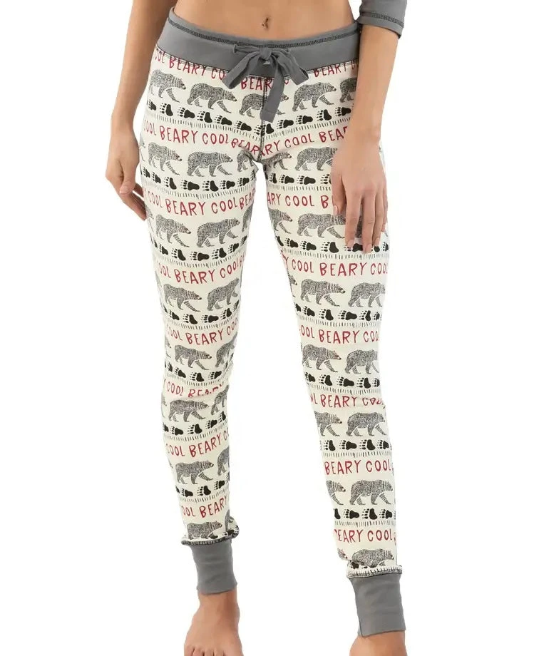 'Lazy One' Women's Beary Cool Leggings - White 3 'Lazy One' Women's Beary Cool Leggings - White