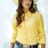 'Cruel' Women's Lace Western Shirt - Yellow