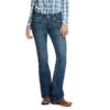 'Ariat' Women's R.E.A.L. Mid Rise Stretch August Boot Cut - Blue Topaz -Outfit Shop F19 WMS WEST Gaglione 10027744 front 1024x1024@2x