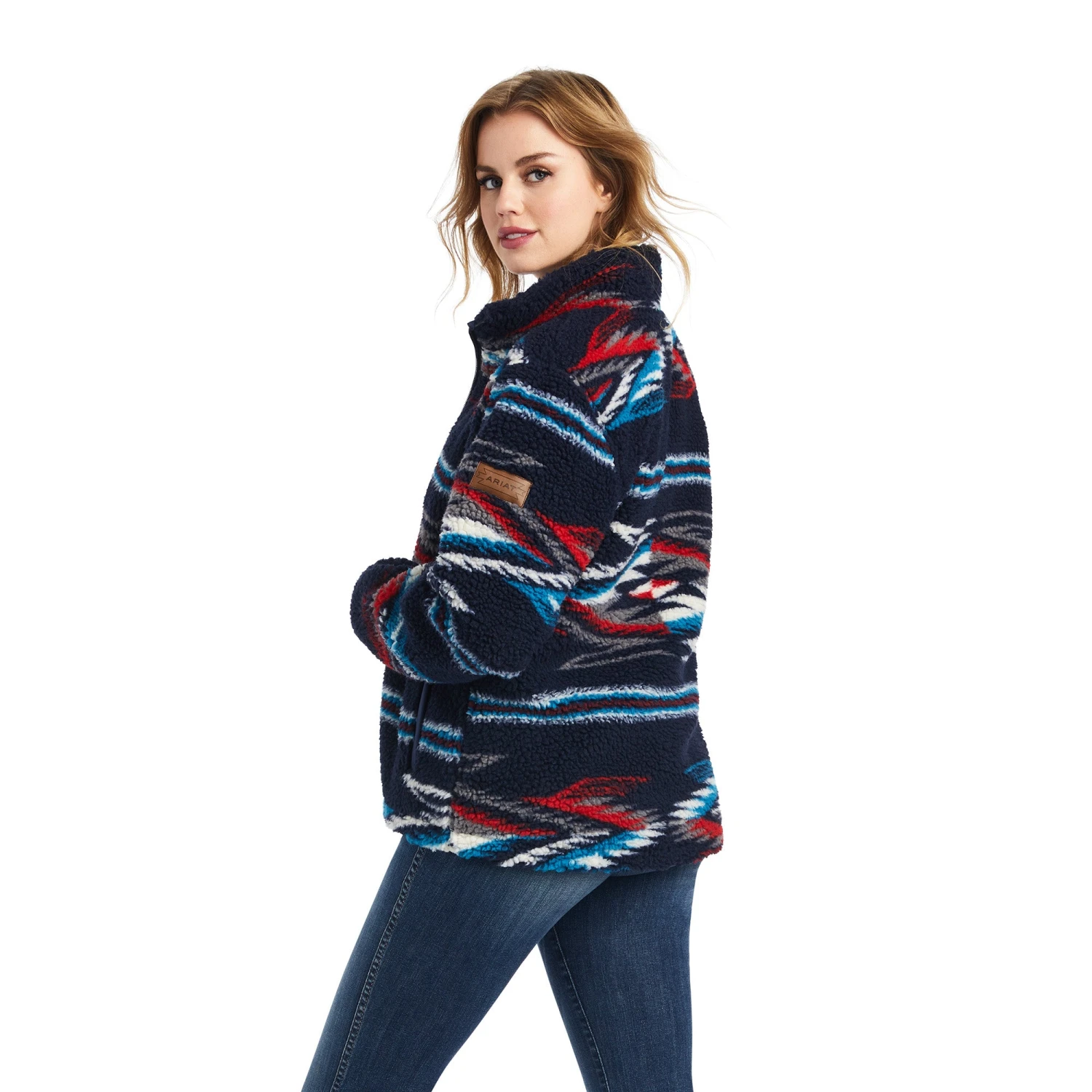 'Ariat' Women's Fleece Chimayo Jacket - Chimayo Jacquard Sherpa 5 'Ariat' Women's Fleece Chimayo Jacket - Chimayo Jacquard Sherpa - Image 3