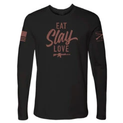 'Grunt Style' Women's Eat, Slay, Love Love Sleeve Tee - Black