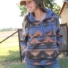 'Cinch' Women's 1/2 Zip Knit Hoodie - Multi -Outfit Shop MAK9812001 1024x1024@2x