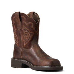 'Ariat' Women's 8" Fatbaby Heritage Tess Western Round Toe - Forest Brown / Jamocha -Outfit Shop S22 WMS WEST 10040264 medial 1024x1024@2x