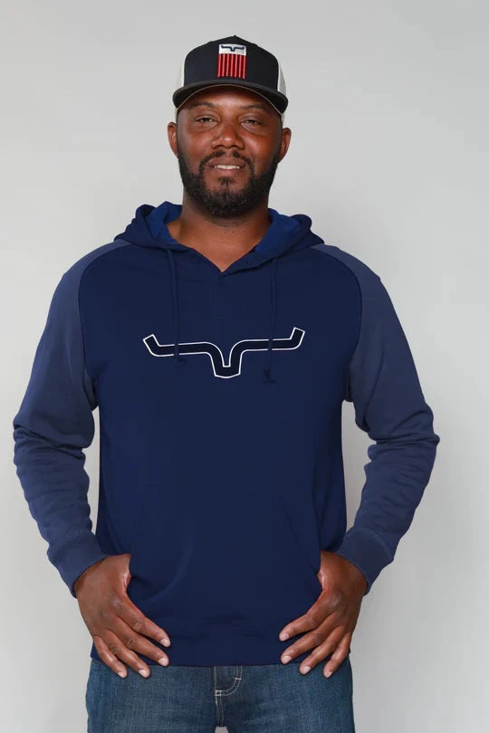 'Kimes Ranch' Men's Burn Off Fleece Hood - Navy 3 'Kimes Ranch' Men's Burn Off Fleece Hood - Navy