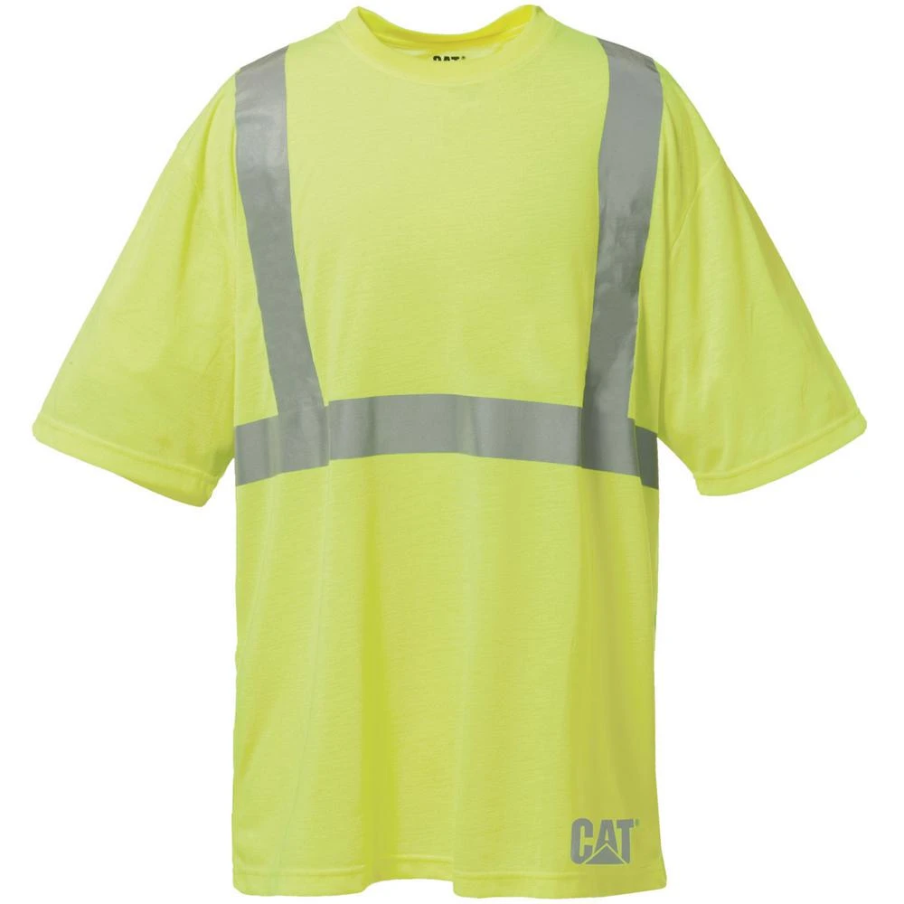 'Caterpillar' Men's Hi Vis Short Sleeve Tee - Hi Vis Yellow 3 'Caterpillar' Men's Hi Vis Short Sleeve Tee - Hi Vis Yellow