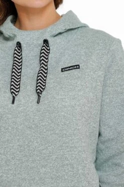 'Cinch' Women's French Terry Hoodie - Heather Light Blue -Outfit Shop mak7898002 2 2081 detail 1024x1024@2x