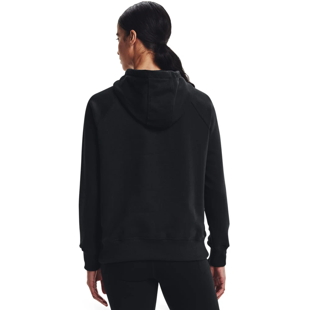 'Under Armour' Women's Rival Fleece Logo Hoodie - Black / White 5 'Under Armour' Women's Rival Fleece Logo Hoodie - Black / White - Image 3