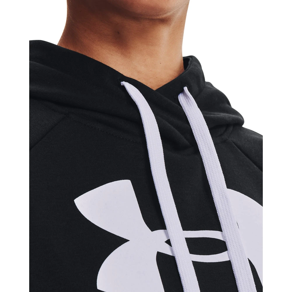 'Under Armour' Women's Rival Fleece Logo Hoodie - Black / White 4 'Under Armour' Women's Rival Fleece Logo Hoodie - Black / White - Image 2