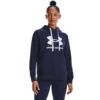 'Under Armour' Women's Rival Fleece Logo Hoodie - Midnight Navy / White