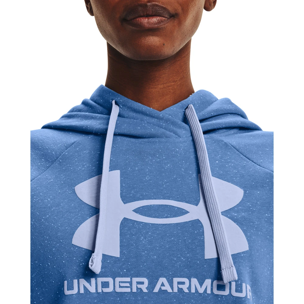 'Under Armour' Women's Rival Fleece Logo Hoodie - River / White 4 'Under Armour' Women's Rival Fleece Logo Hoodie - River / White - Image 2