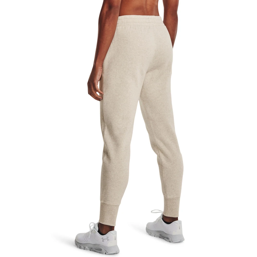 'Under Armour' Women's Armour Fleece Joggers - Oatmeal Light Heather 4 'Under Armour' Women's Armour Fleece Joggers - Oatmeal Light Heather - Image 2
