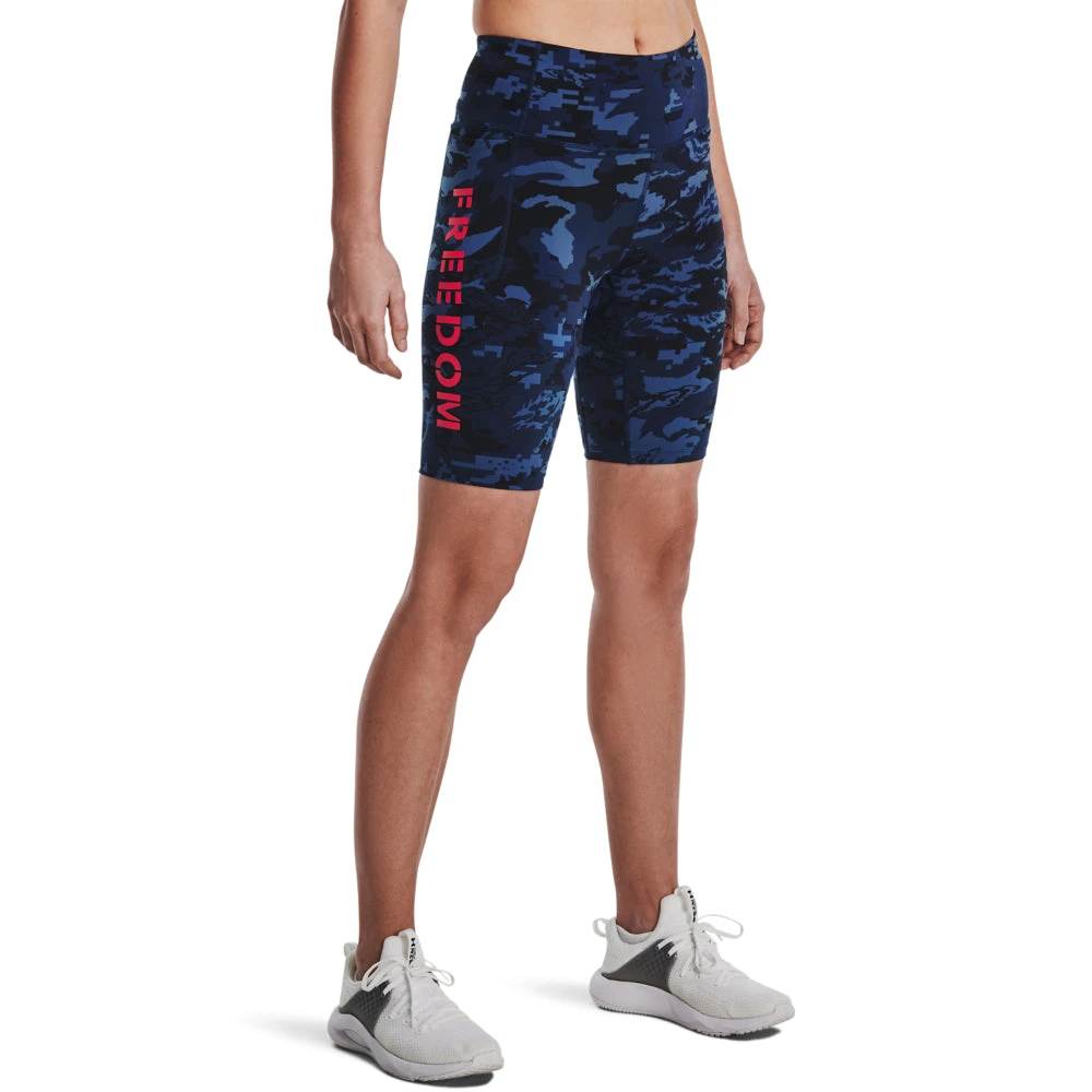 'Under Armour' Women's Meridian Freedom Biker Shorts - Academy / Red 3 'Under Armour' Women's Meridian Freedom Biker Shorts - Academy / Red