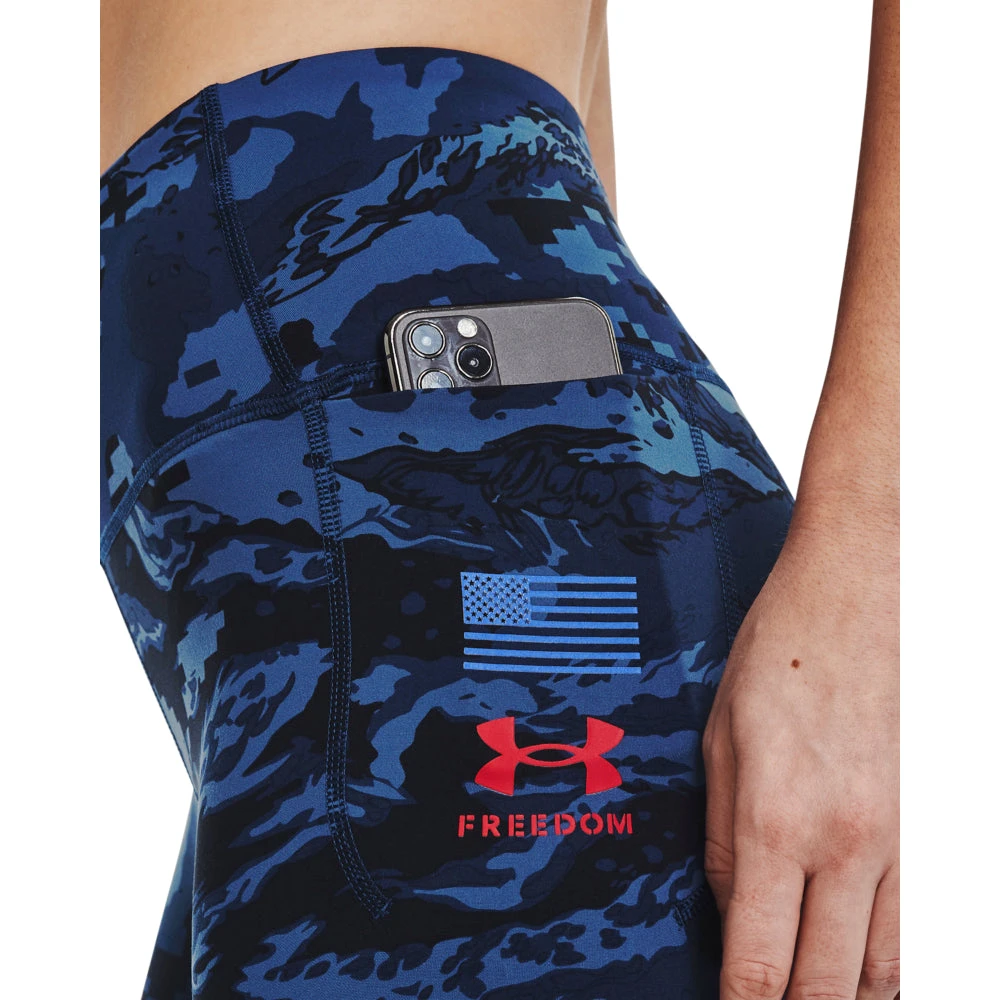 'Under Armour' Women's Meridian Freedom Biker Shorts - Academy / Red 6 'Under Armour' Women's Meridian Freedom Biker Shorts - Academy / Red - Image 4