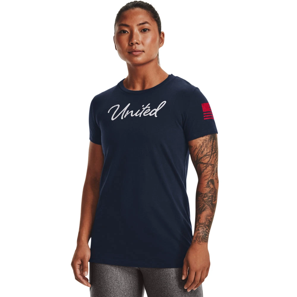 'Under Armour' Women's Freedom United T-Shirt - Academy / Red 3 'Under Armour' Women's Freedom United T-Shirt - Academy / Red