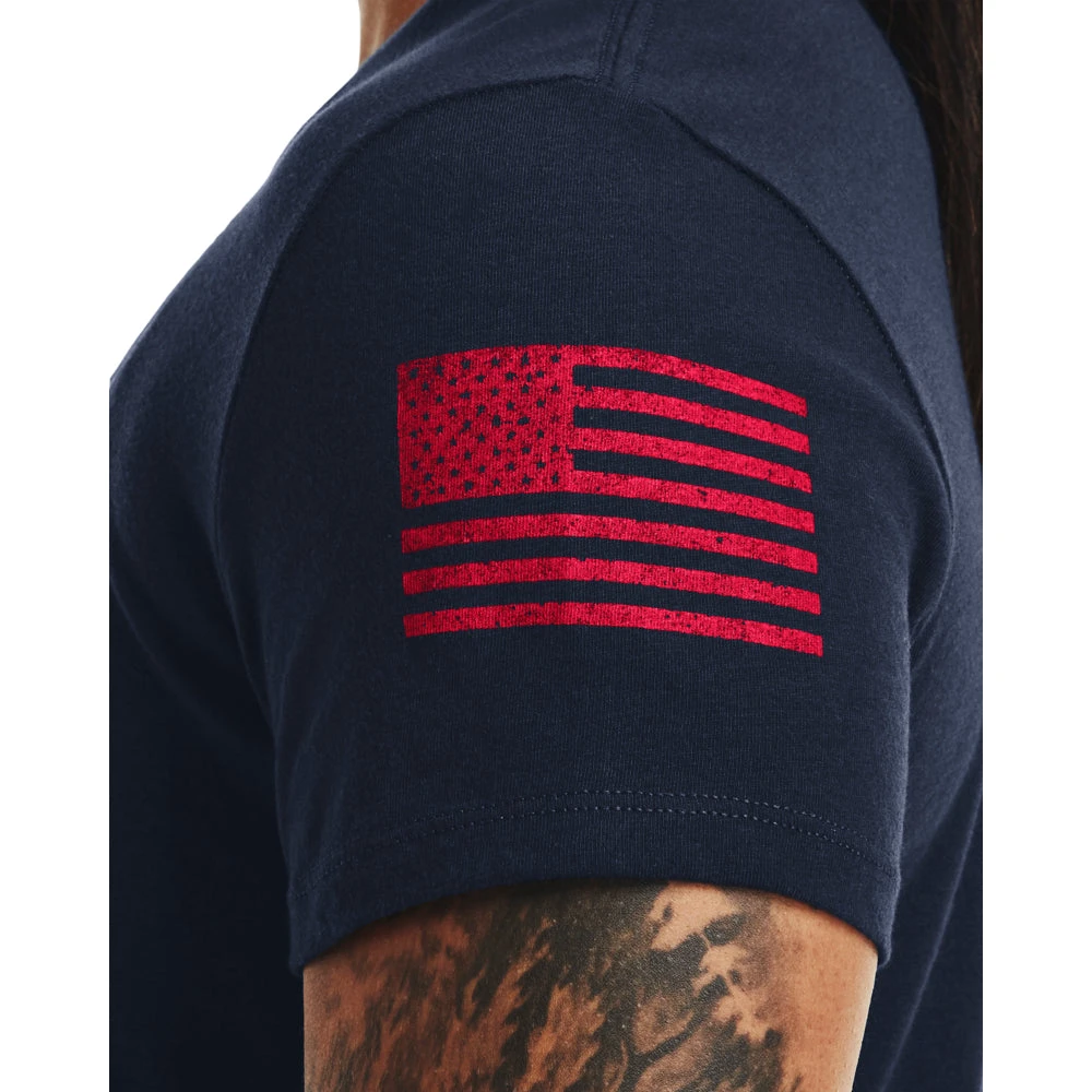'Under Armour' Women's Freedom United T-Shirt - Academy / Red 5 'Under Armour' Women's Freedom United T-Shirt - Academy / Red - Image 3