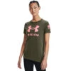 'Under Armour' Women's Freedom Logo T-Shirt - Marine OD Green / Pink Sands -Outfit Shop s7.V5 1370815 390 FC 1024x1024@2x